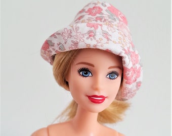 Flower hat for 1/6 scale doll, Panama, doll hat, doll headwear, cap, beret, bonnet, bell hat, DollsAtelierCouture