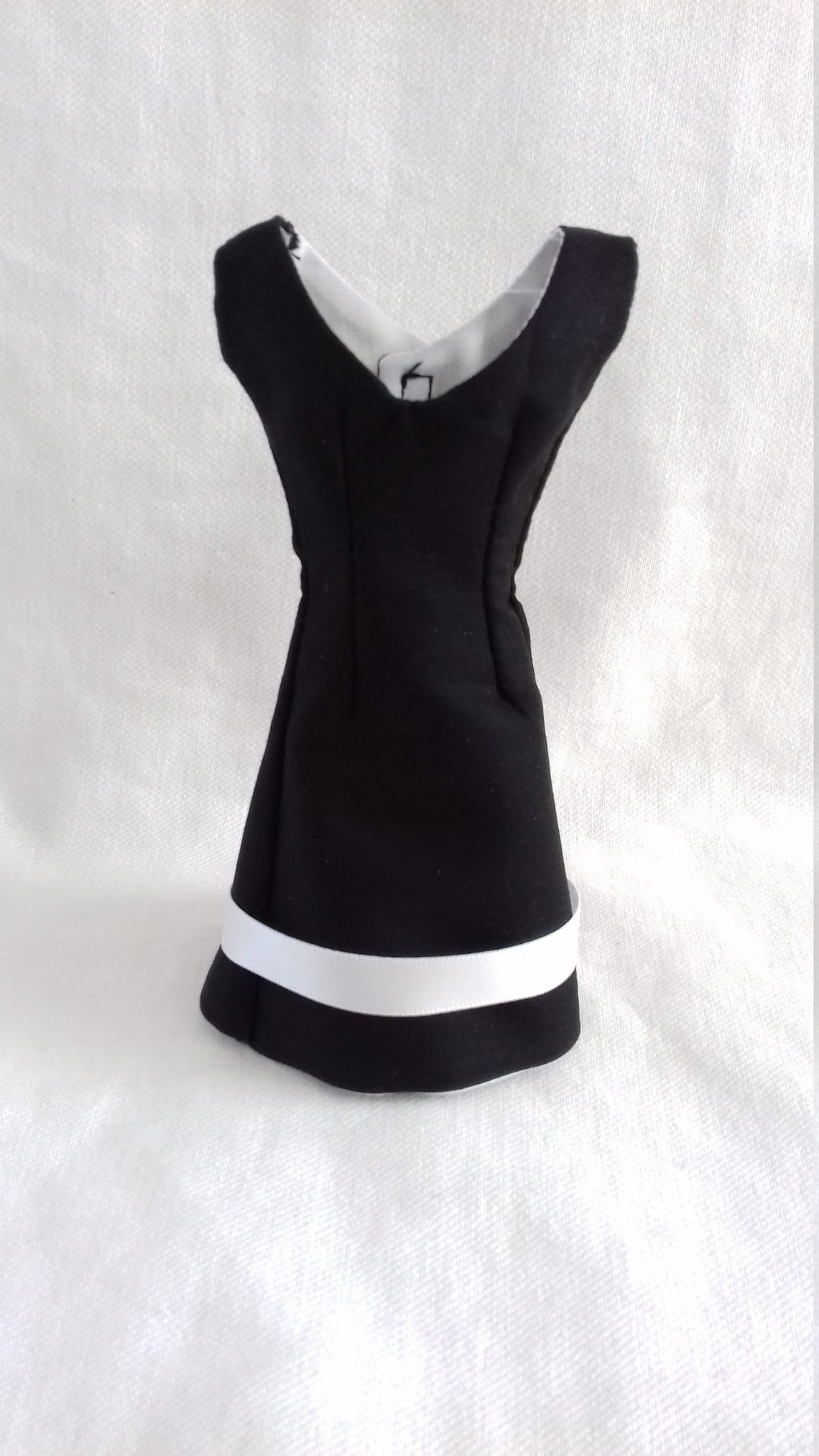 Evening dress for Barbie black with white stripe | Etsy