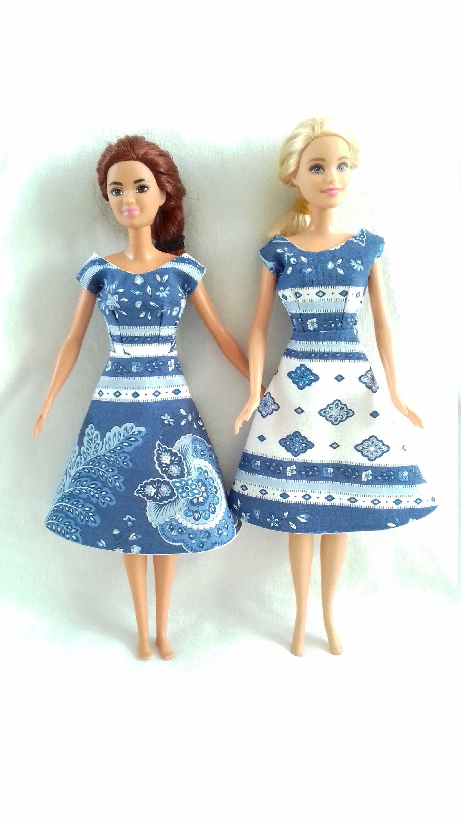 Robes pour Barbie motifs provençaux doublées en popeline de Etsy