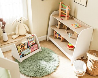 Montessori Furniture Set: Neutral Nursery Playroom Decor, Montessori Bookcase, Small Bookshelf