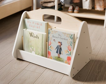 Montessori tragbares Bücherregal, Ausstellungsregal, perfektes Babygeschenk