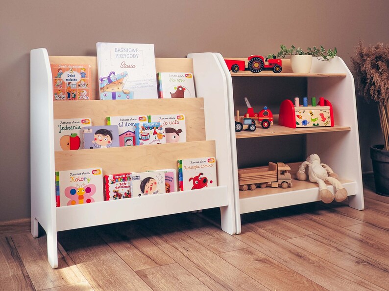 Set of Bookcase and Library for Kids Montessori Bookshelf Etsy Australia