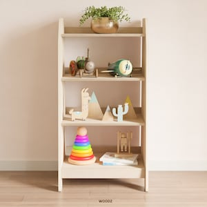 Narrow Bookcase, Nursery Furniture, Montessori Storage Toy Shelf for the perfect Toddler Gift