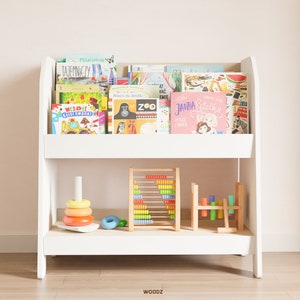 Montessori Bookshelf and Toy Storage, Kids Furniture, Perfect Baby Gift