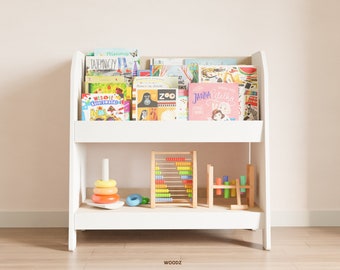 Montessori Bookshelf and Toy Storage, Kids Furniture, Perfect Baby Gift