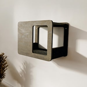 Modern Wall-Mounted Cat House: Birch Plywood Cat Bed & Shelves