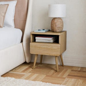Mid Century Modern Nachttisch aus Eichenholz