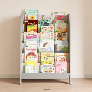Toddler Bookshelf Handmade Furniture Wood Montessori Shelf Display
