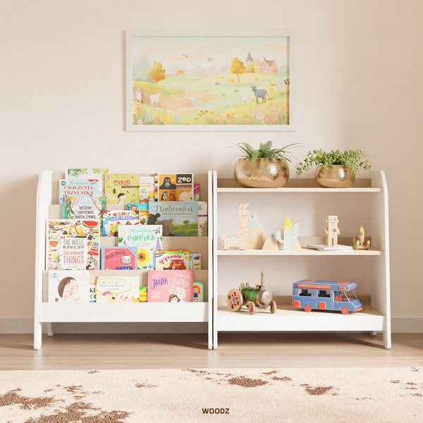 Ensemble d'étagères Montessori et de rangement pour jouets, meubles de salle de jeux, cadeau parfait pour les tout-petits