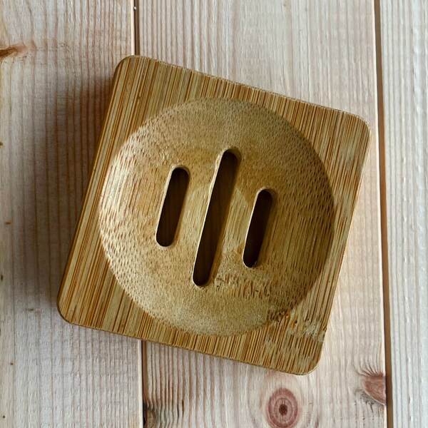 Bamboo Shower Steamer Tray Made With Eco Friendly Wood, Solid Shampoo Bar Tray And Conditioner Bar Holder, Round or Square Shaped Soap Dish