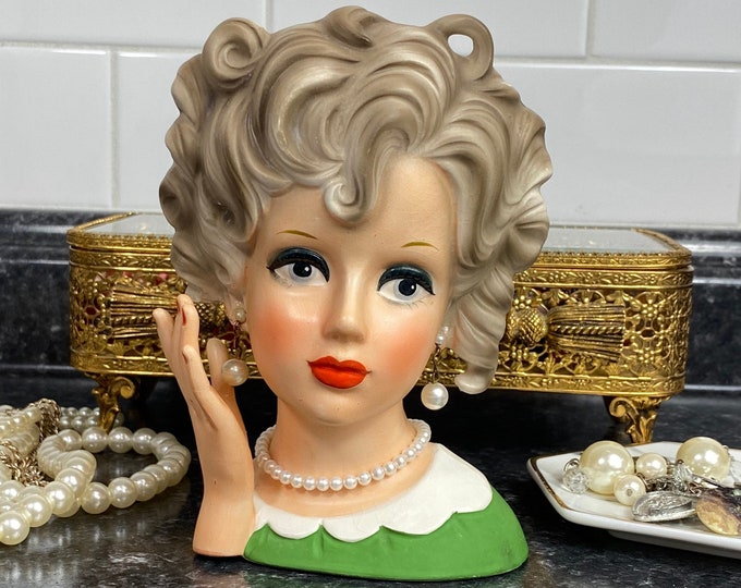 Vintage Lady Head Vase W/curls Curls and More Curls T2071 Etsy