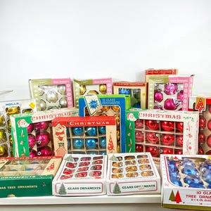 Vintage Mercury Glass Christmas Ornaments: MCM Boxed Sets - You Choose