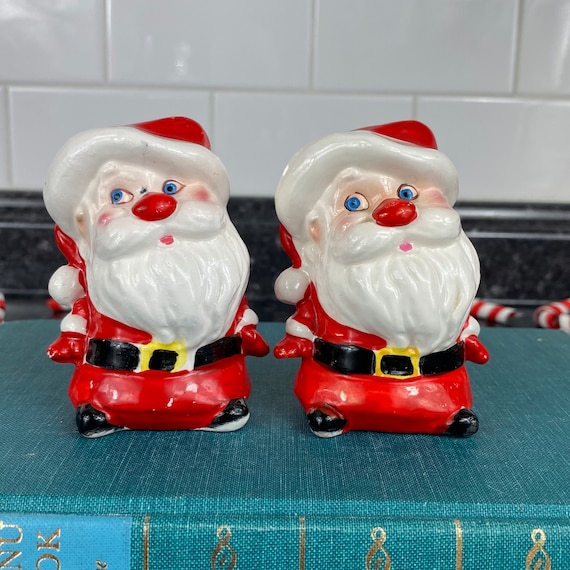 Vintage Santa Christmas Floral Picks, Japan, Kitsch 