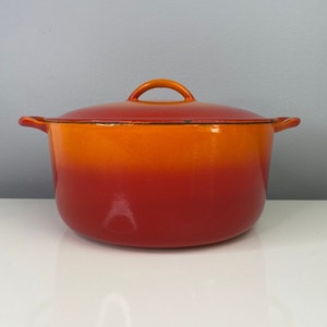 Vintage LARGE DESCOWARE DUTCH OVEN~Cast Iron 15 Belgium~Orange Enamel -  household items - by owner - housewares sale