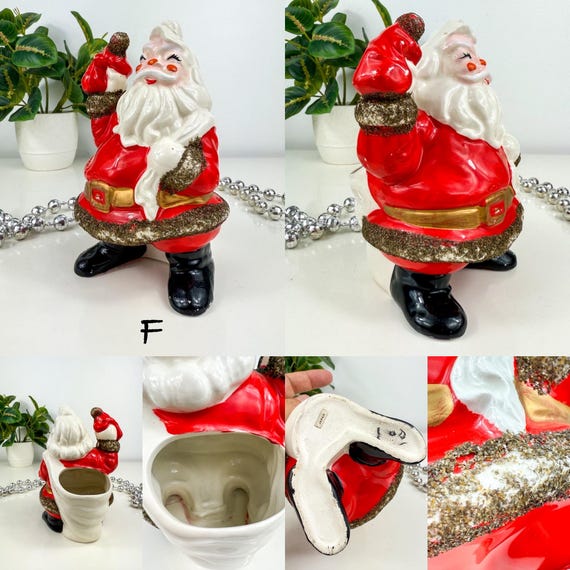 ヴィンテージ MCM 陶器製クリスマスフィギュア、サンタクロース ミセス 
