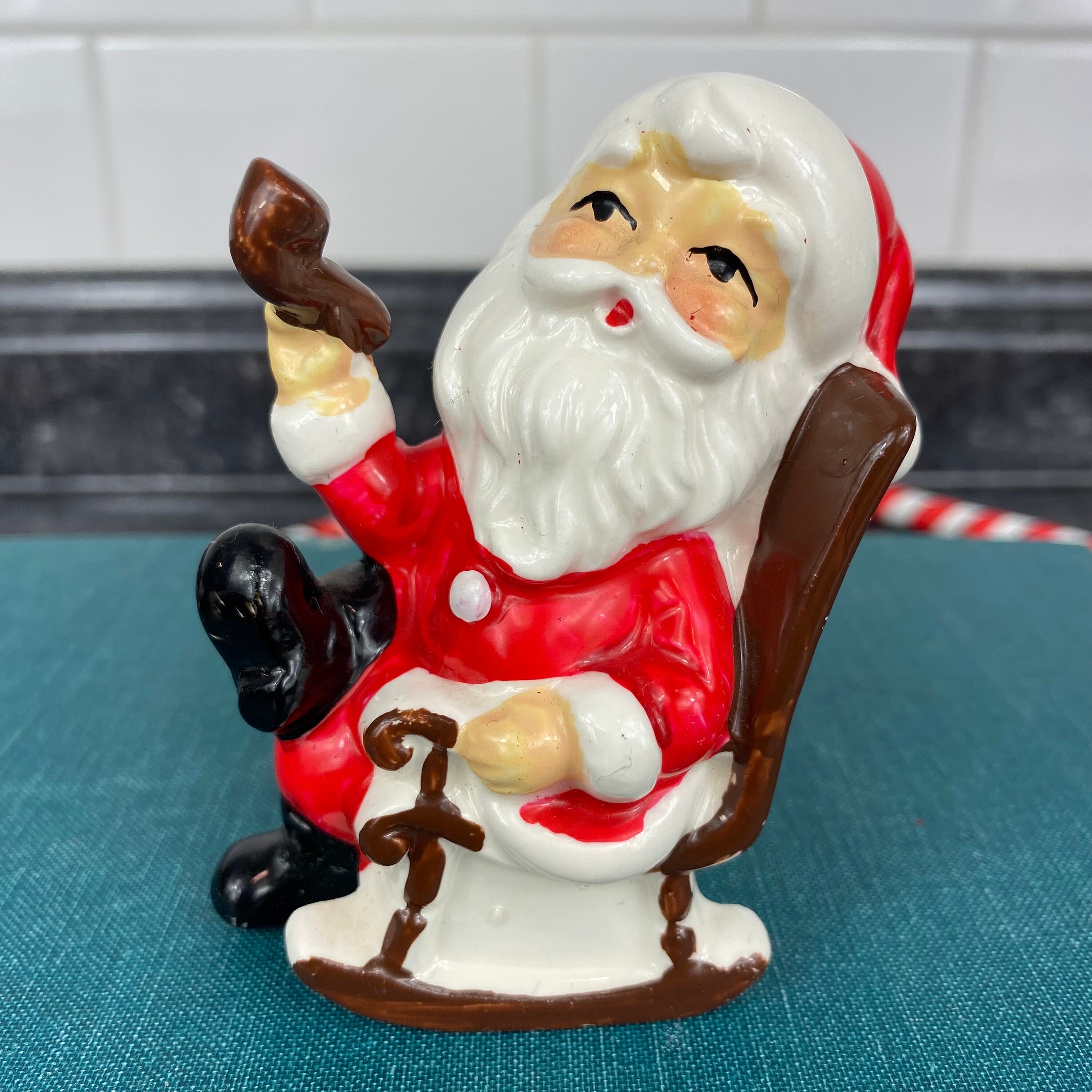 Saliera e pepiera di Babbo Natale e della signora Claus, Babbo Natale e della signora Claus, saliera e pepiera di Natale vintage, sale e pepe vintage - Italia