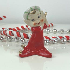 Vintage Golfing Pixie Elf Figurine: 1950s Ceramic Shaker Replacement
