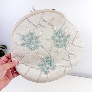 Vintage Magid Beaded Floral Purse: Art Deco Canvas Clutch