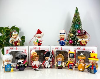 ヴィンテージ エルツ山地産木製クリスマスオーナメント：ドイツの