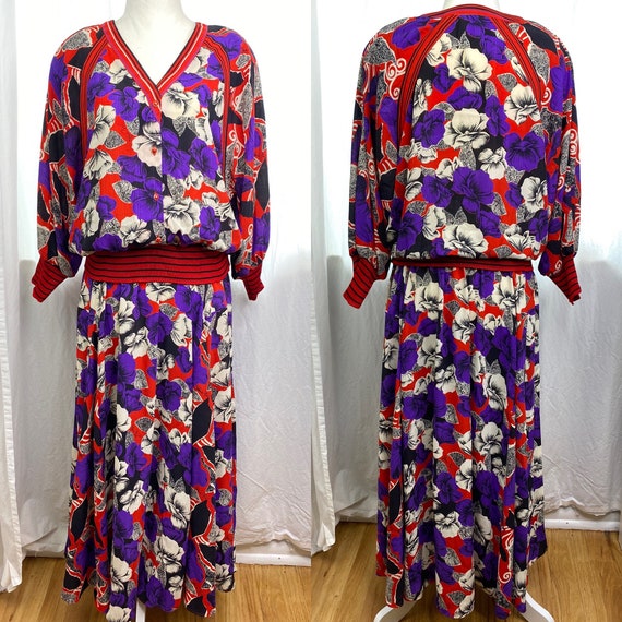 Vintage Diane Freis Floral 2 Piece Set, Skirt and… - image 2