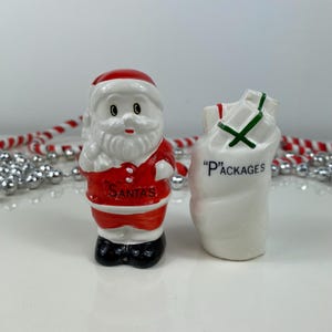 Vintage Santa Claus Salt & Pepper Shakers: 1950s Japan Christmas Decor