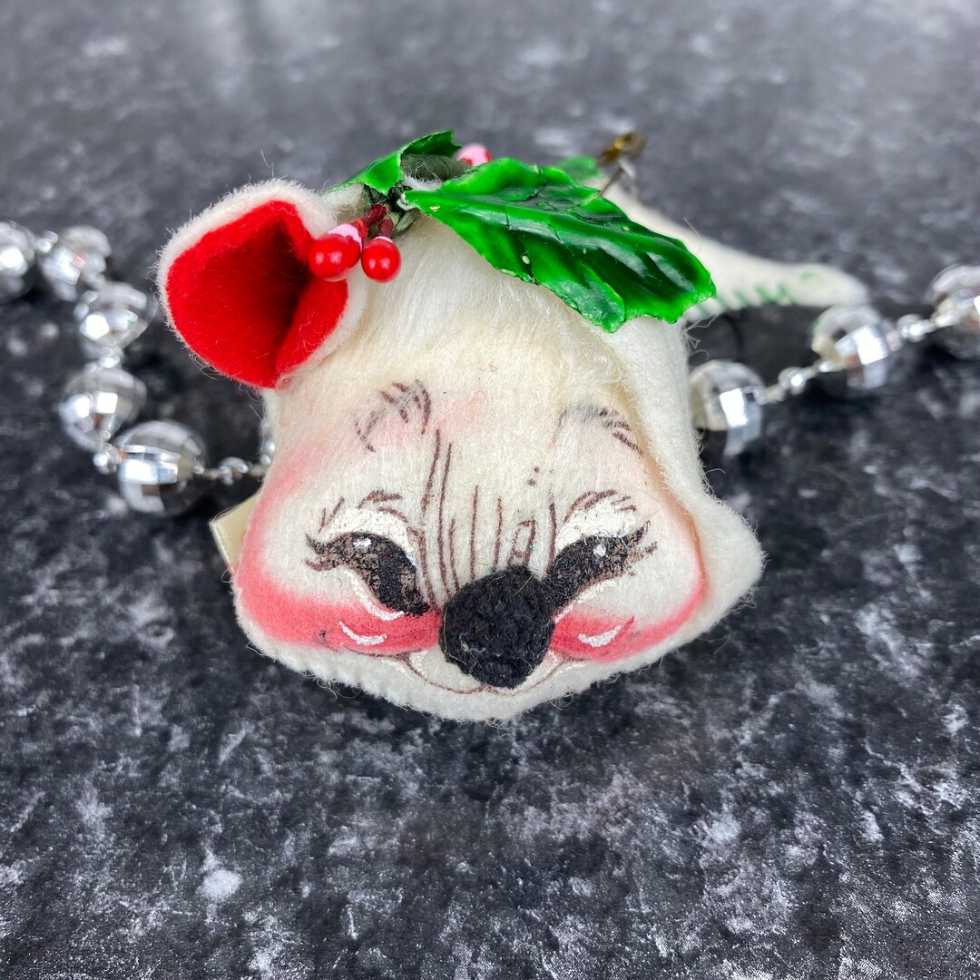 Vintage Annalee Dolls Felt Christmas Ornament USA Mouse Head Etsy