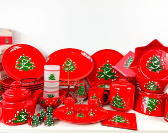 Vintage Waechtersbach "Christmas Tree" Pattern Dining & Serving Pieces, Sold Individually