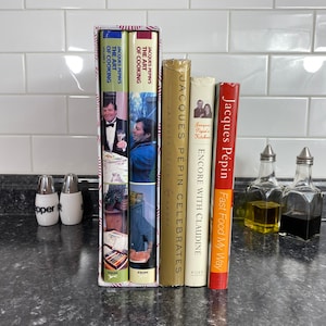 Vintage Jacques Pepin Cookbook Collection: Art of Cooking, Celebrates, Fast Food, Encore