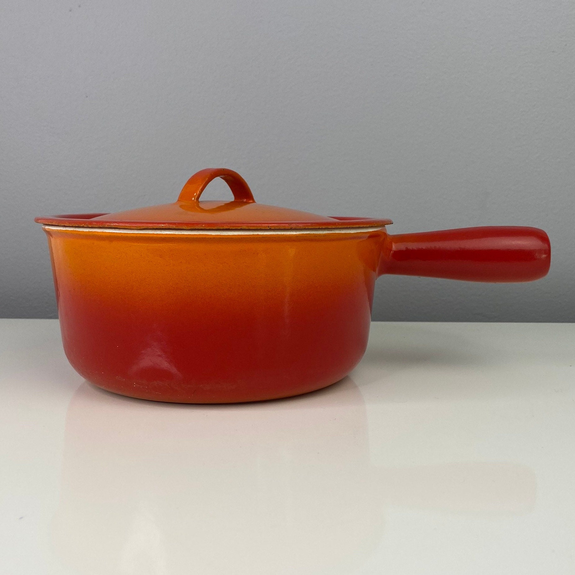 Vintage LARGE DESCOWARE DUTCH OVEN~Cast Iron 15 Belgium~Orange Enamel -  household items - by owner - housewares sale