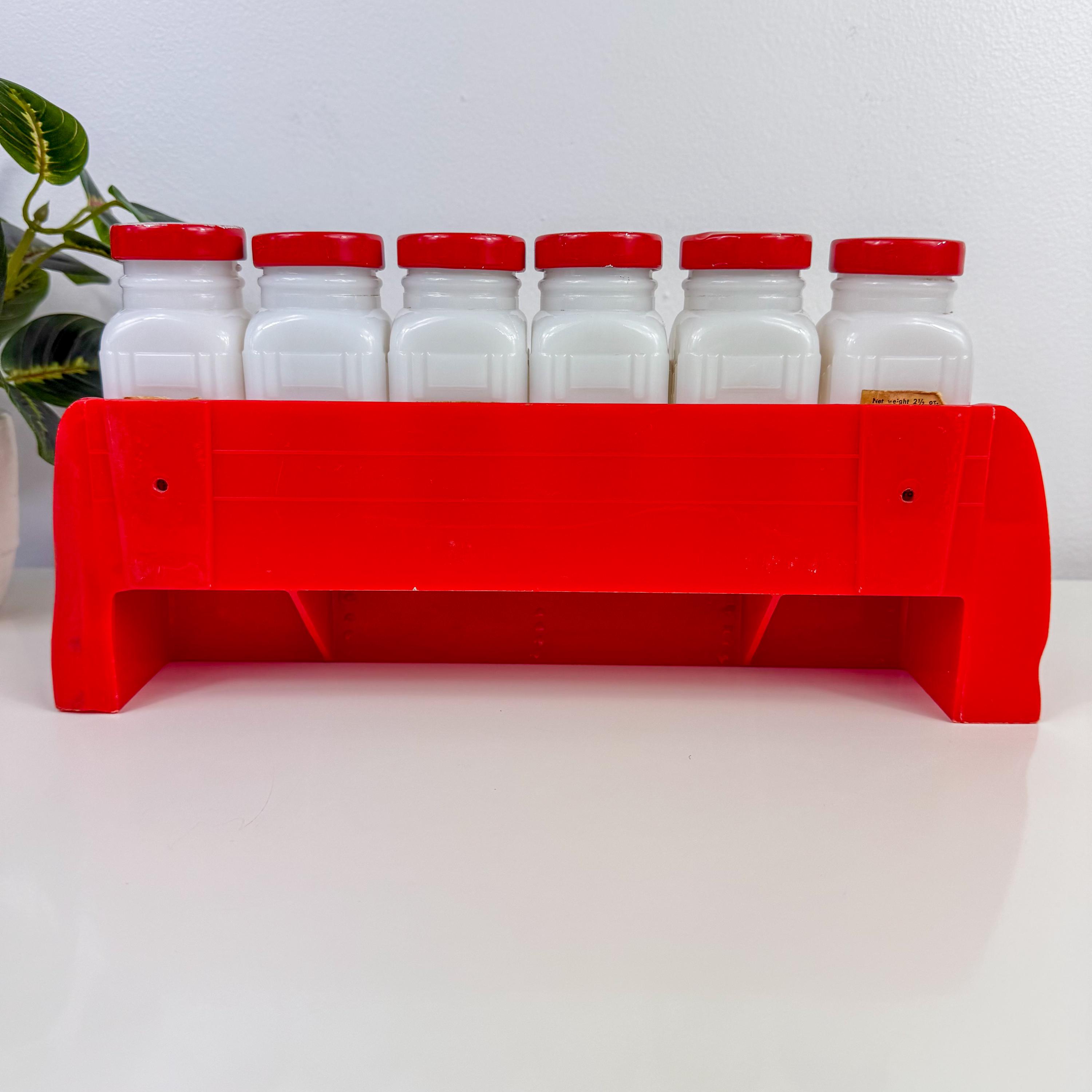 Vintage Griffith's Milk Glass Spice Rack Set: MCM Kitchen