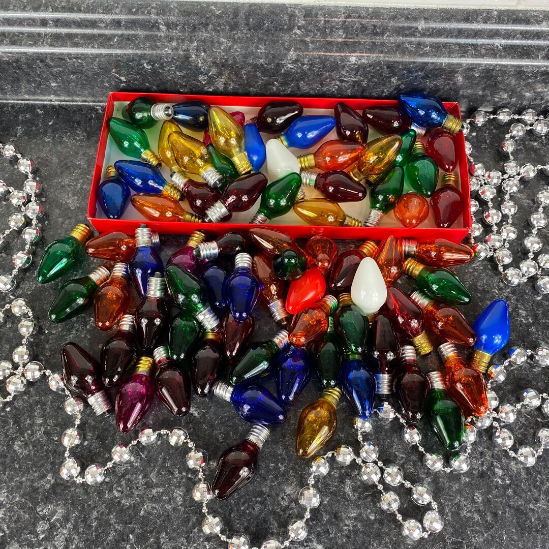 Vintage christmas Lamp Light Bulb Lot of 75, Mostly Translucent