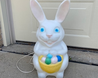 Vintage Empire Plastic Easter Bunny Blow Mold - Light Up Lawn Decor