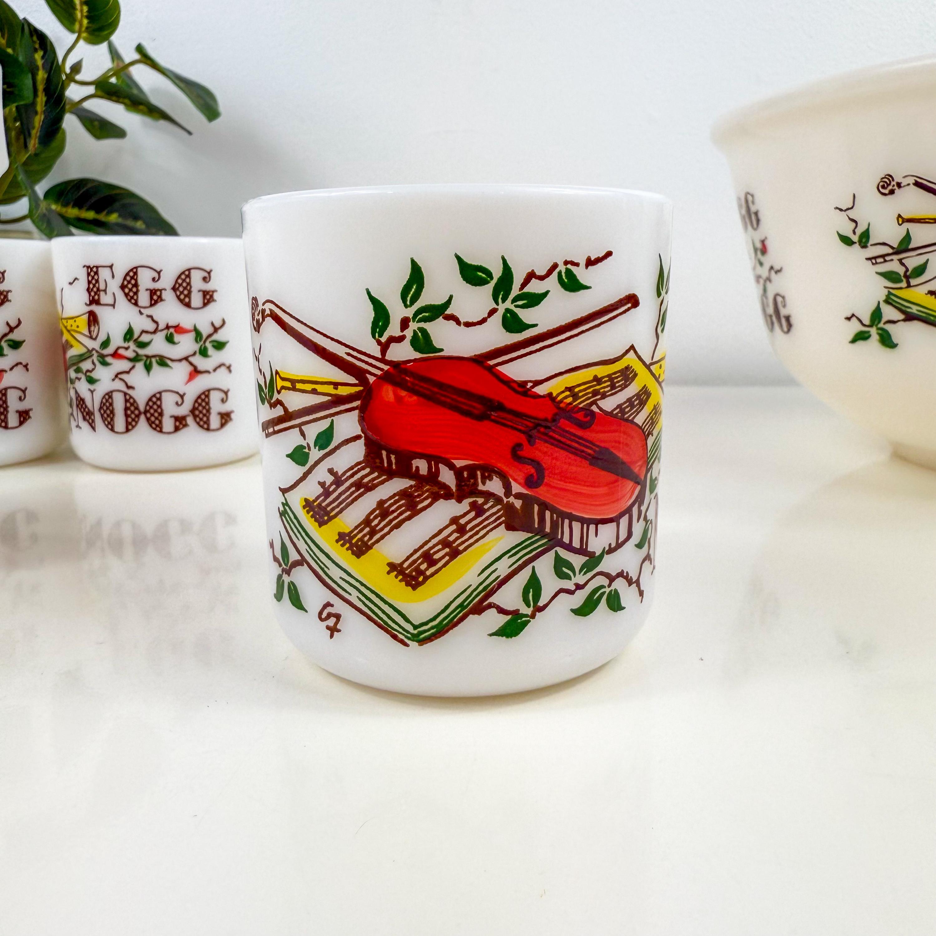 ヴィンテージ ヘーゼルアトラス ミルクガラス パンチボウルセット