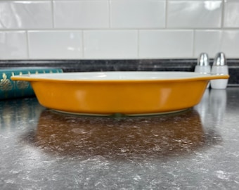 Vintage Pyrex Old Orchard Divided Casserole Dish, 1.5 Quart