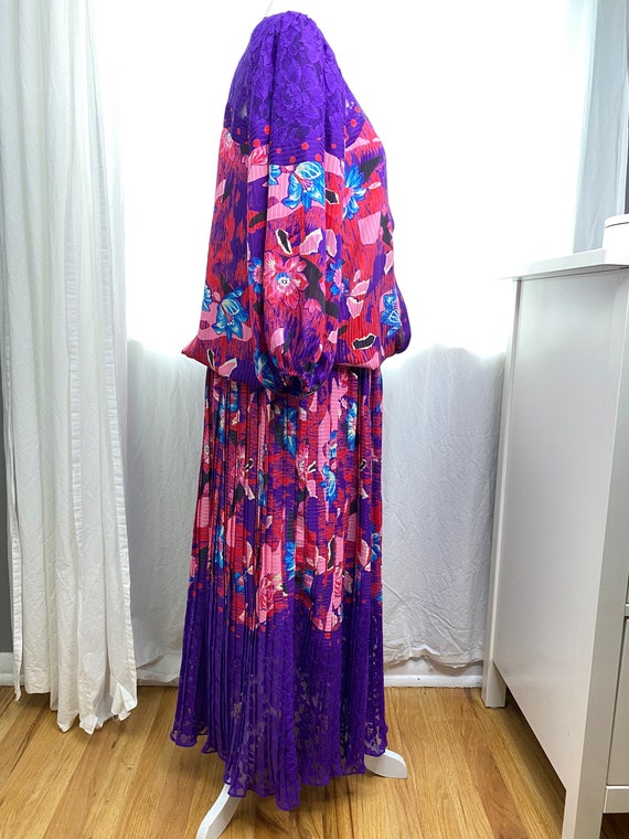 Vintage Diane Freis Floral & Lace 3 Piece Set: Sk… - image 6