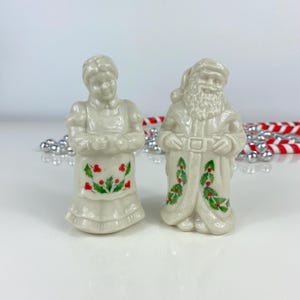 Lenox Santa & Mrs. Claus Salt and Pepper Shakers: Holly Berry Christmas Decor