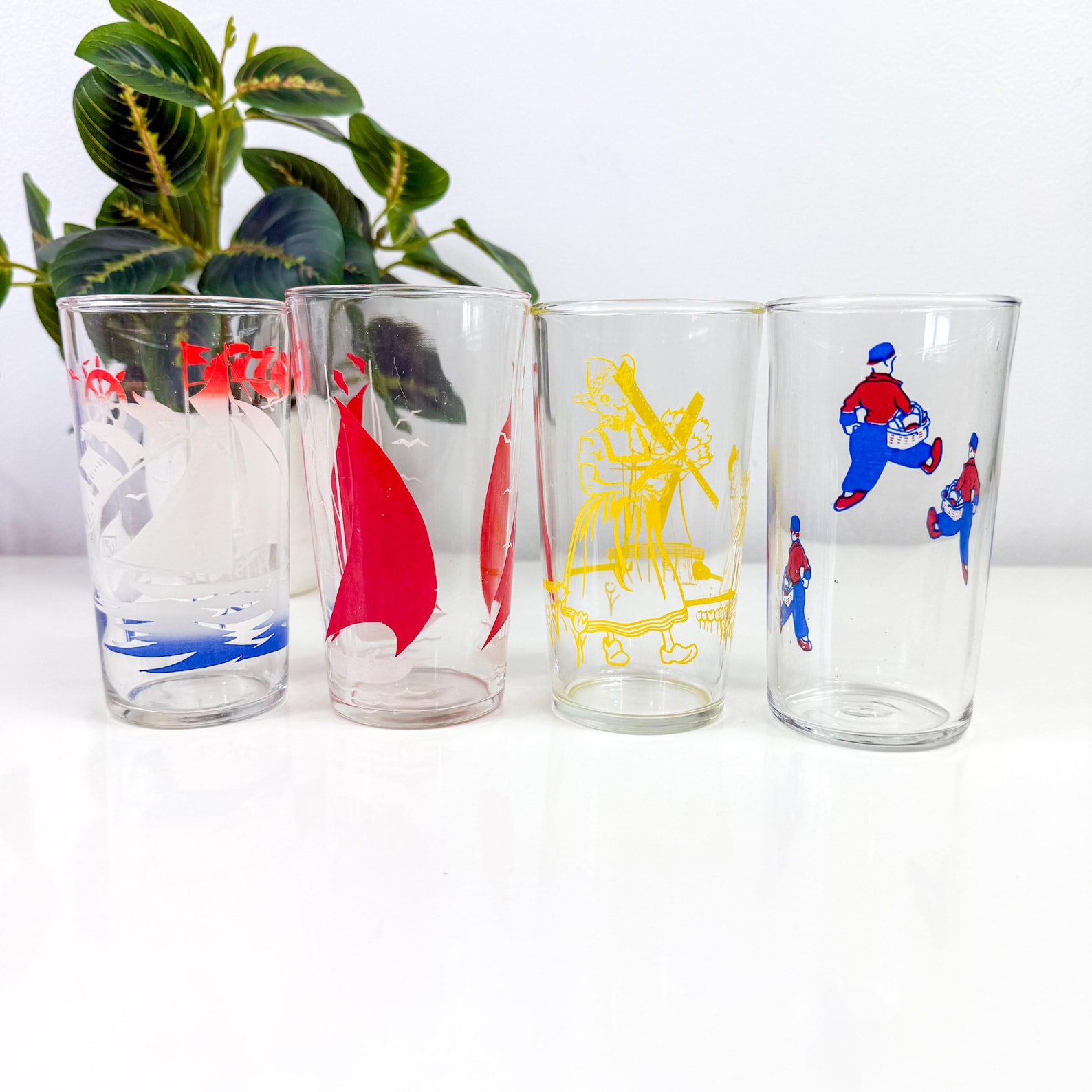 Vintage Swanky Swig Juice Glass: Hazel Atlas Kraft Cheese Spread, Dutch ...