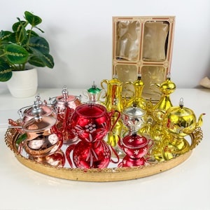 Vintage Hand Blown Ornaments, Sold Individually: Teapot, Urn, Coffee Pot Styles, Italy, West Germany
