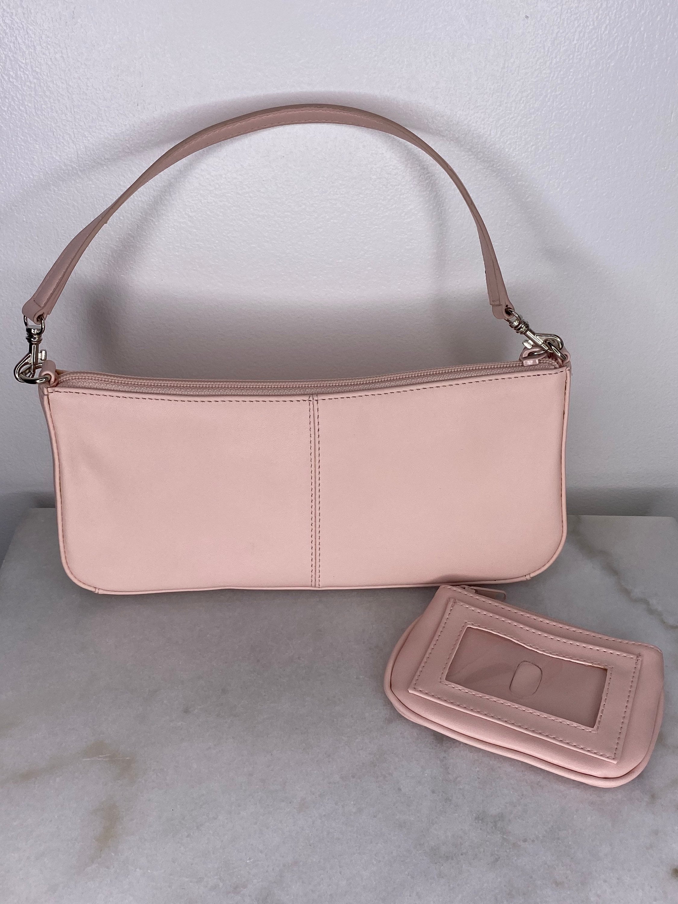 Vintage Giani Bernini Soft Pink Leather Purse With Matching 