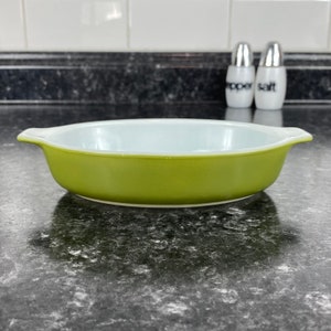 Vintage Pyrex Verde Green Pixie Dish | Pyrex Vintage 700 Individual Casserole 10 oz | Pyrex Tableware Restaurant Ware Green Au Gratin Dish
