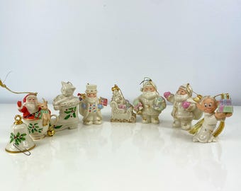 Vintage Lenox Ornamente, einzeln verkauft: Jahresurlaub Weihnachtsbaumschmuck, Y2K Lenox, Weihnachtsmann, Vaterländischer Weihnachtsmann, Disney-Zwerg
