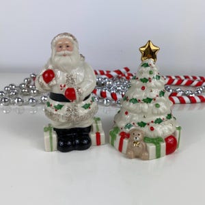 Lenox Santa & Christmas Tree Salt Pepper Shakers: Holiday Decor