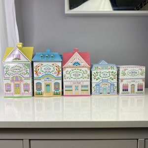 Vintage Lenox Spice Village Canister Set 1990 Plus Cookie Cottage