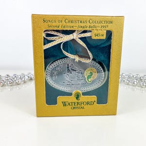 Vintage Waterford Crystal: Songs of Christmas collection, second edition “jingle bells” 1997 crystal ornament, Original Box, Christmas Tree
