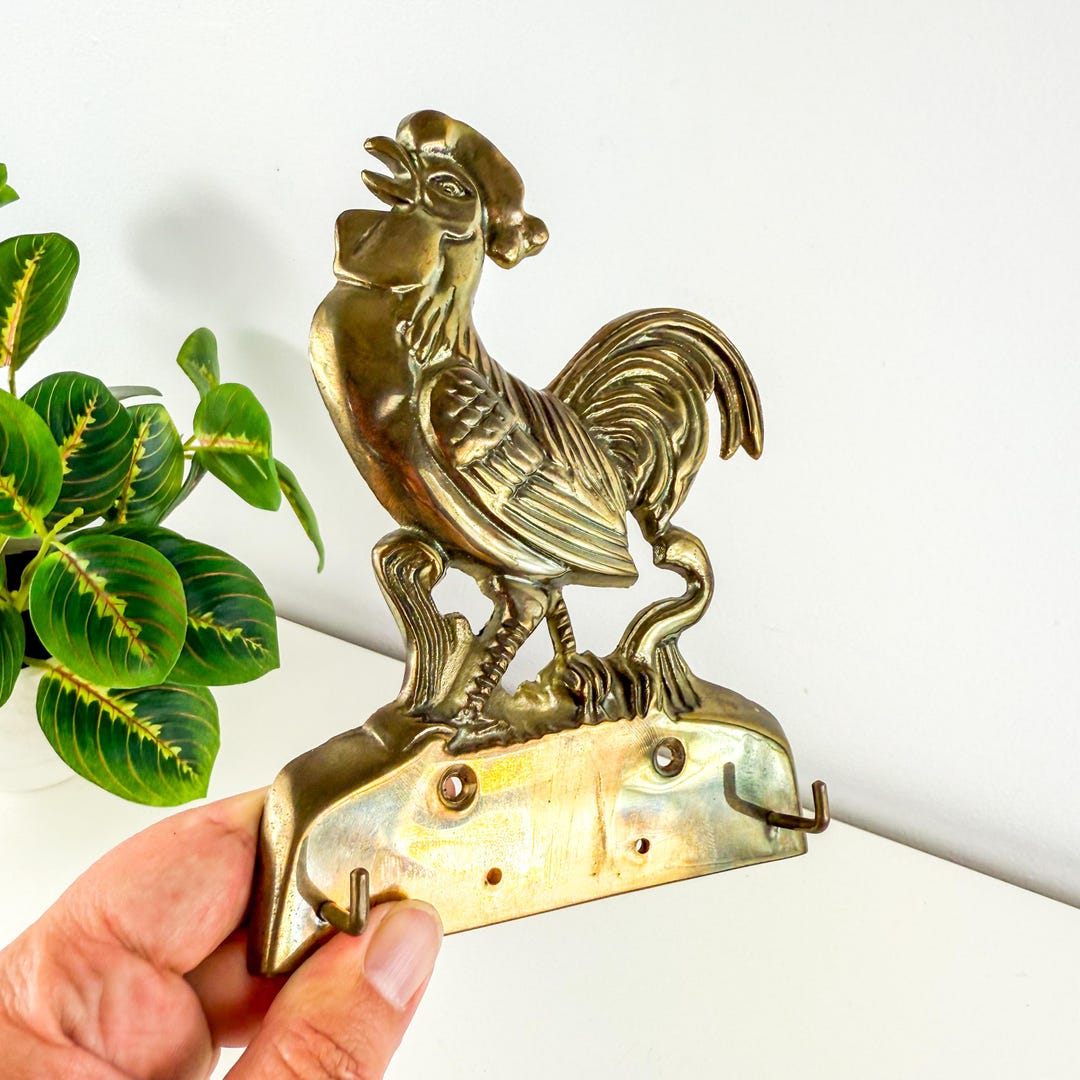 Roaster Key Rack Vintage Brass Rooster Key Holder, Wall Mounted Hooks - Etsy Canada
