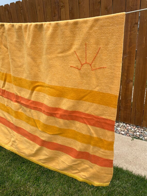 Vintage Baron Woolen Mills Sun Point/rising Sun Blanket Etsy