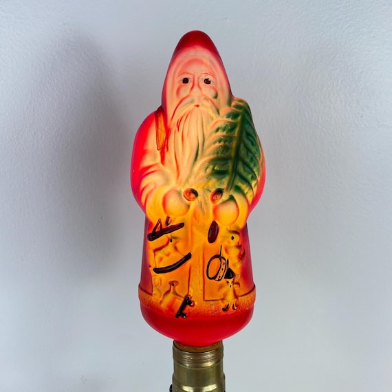 Vintage Belsnickel Santa Claus Figural Light Bulb, Kress, Made in