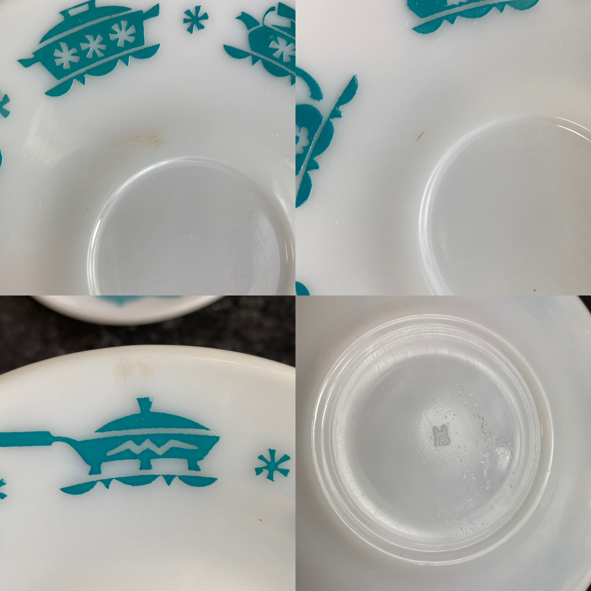 ヴィンテージ ヘーゼルアトラス キッチンエイド ボウル：青い