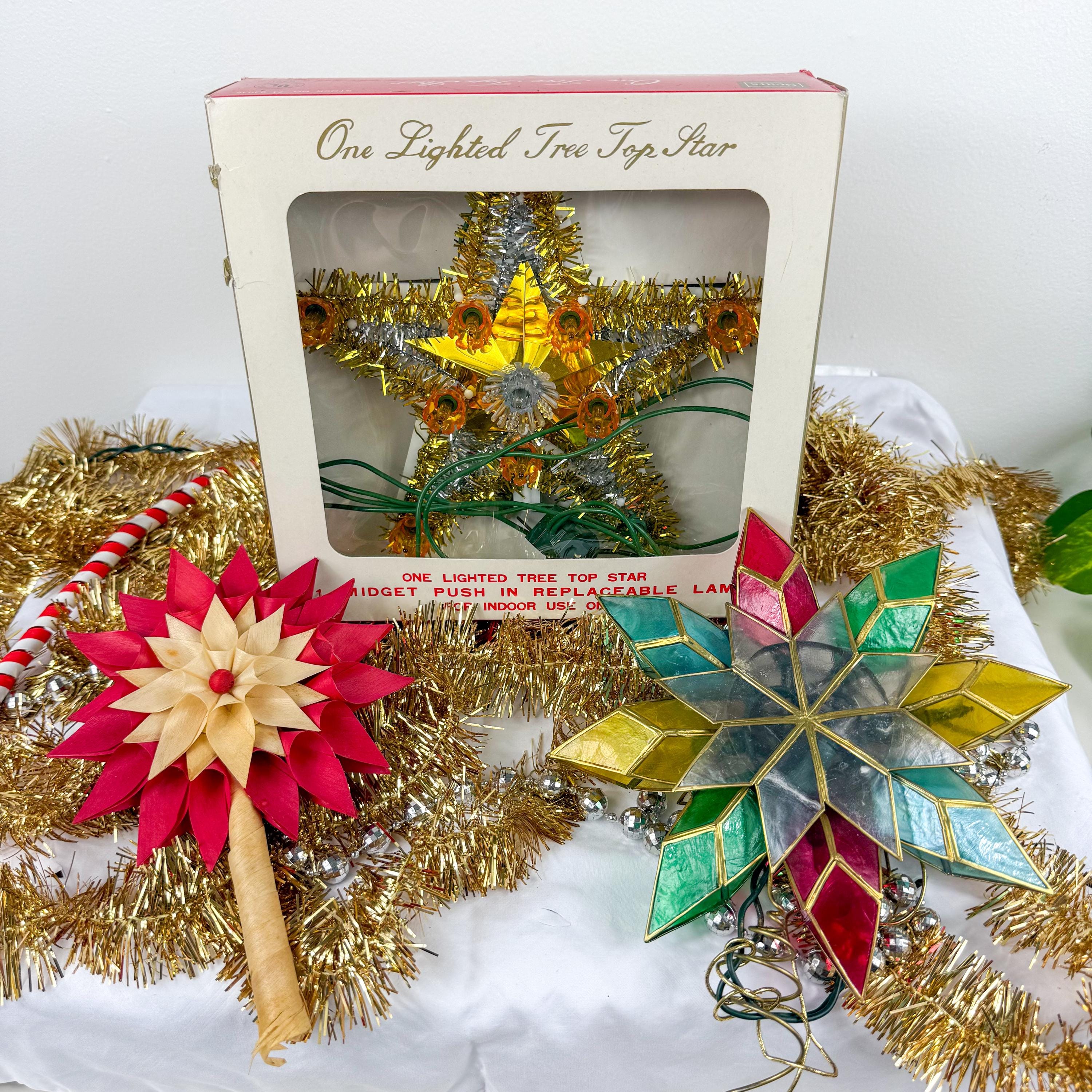 * vintage tree top ❀ アンティークビーズ 星の ツリートップ Vintage Lighted Star Tree Topper - Etsy Canada