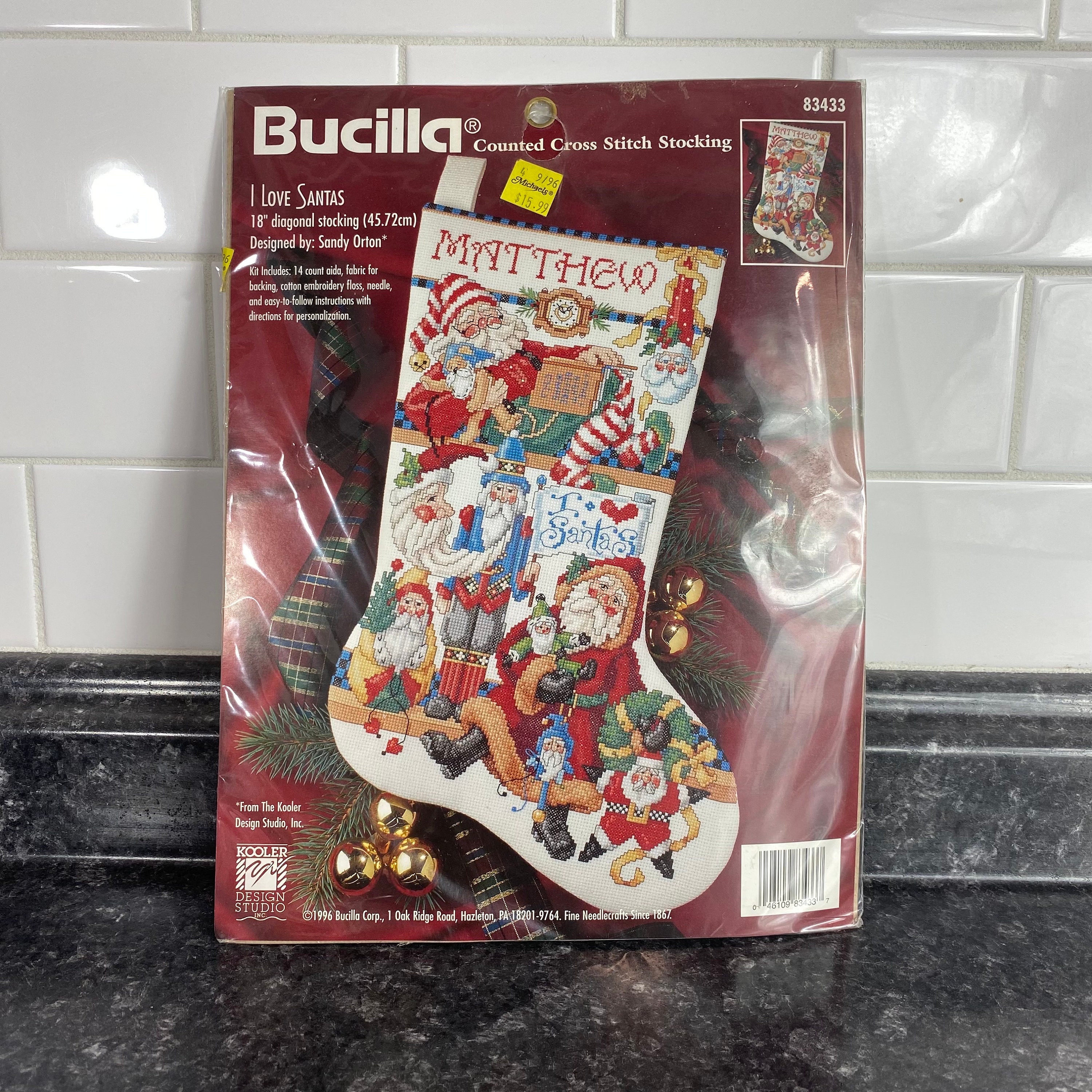 Bucilla Christmas Stocking Kit 82733 Counted Cross Stitch